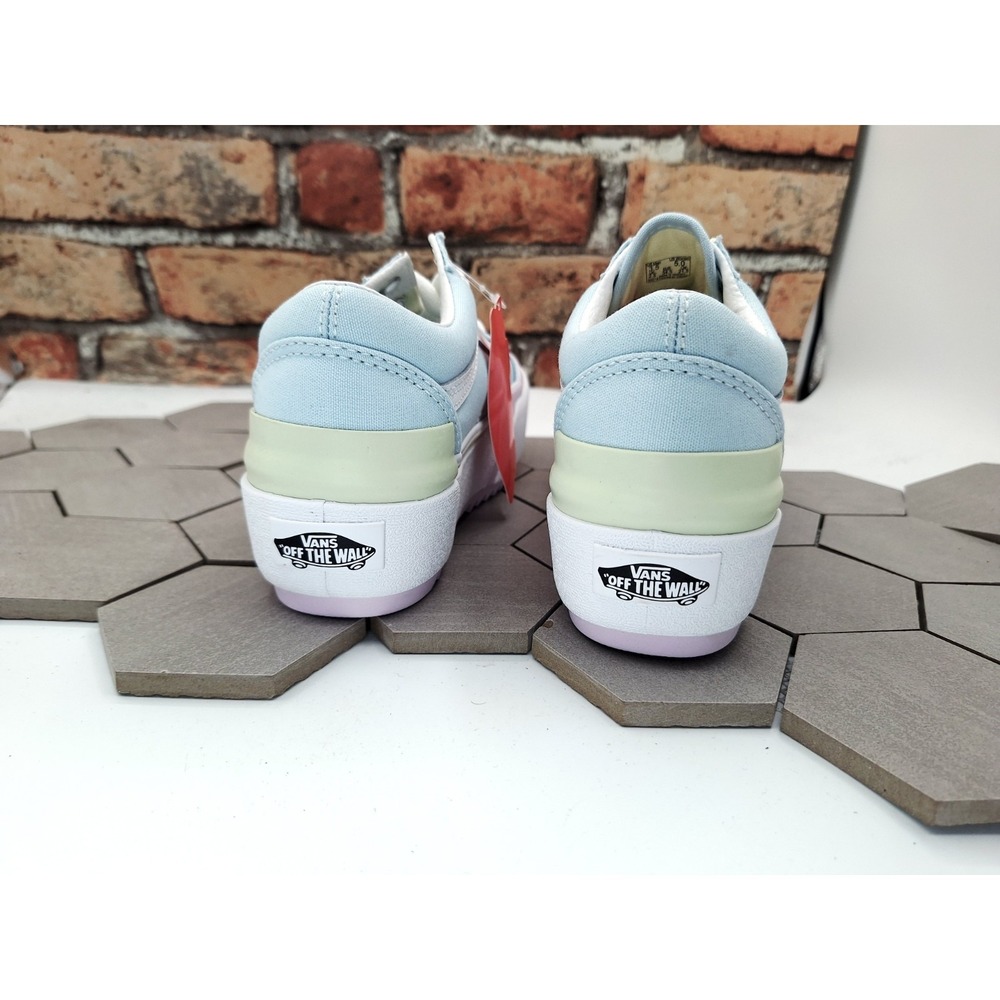 Vans Old Skool Stacked Pastel Multi Blue Platform Women 5 / GS Girl 3.5 New - Picture 9 of 11